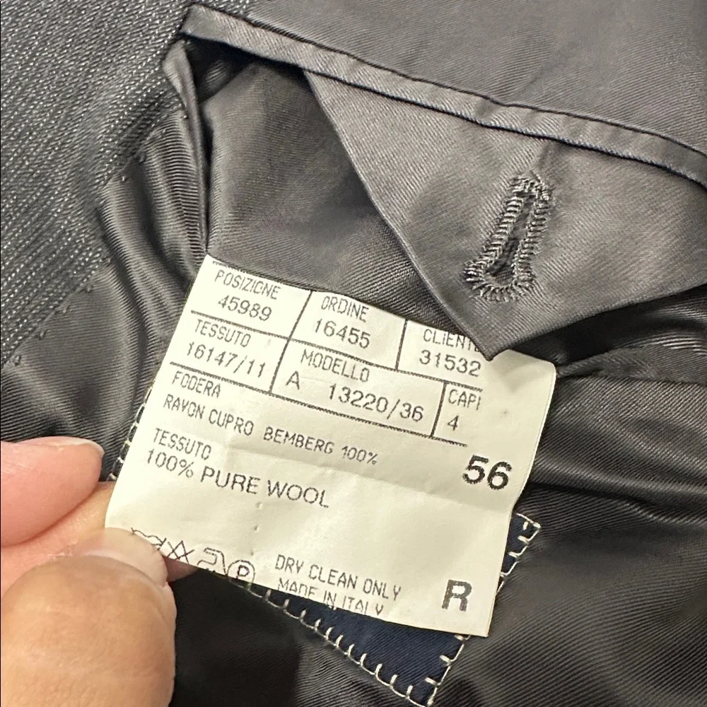 Canali Pure Wool Gray Suit Blazer Jacket Mens Size 56R US 46R‎ Work Business